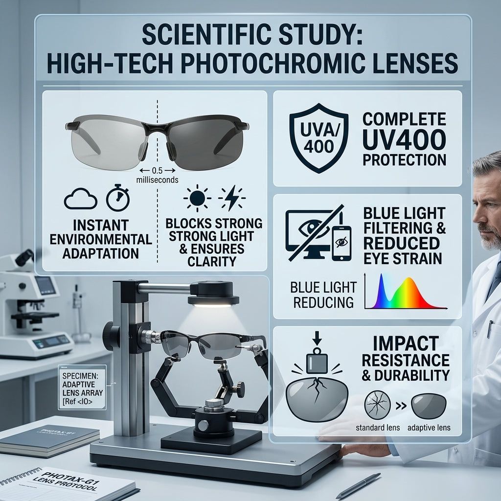 Intelligent Auto-Focus Zoom Glasses – Photochromic Rimless Eyewear