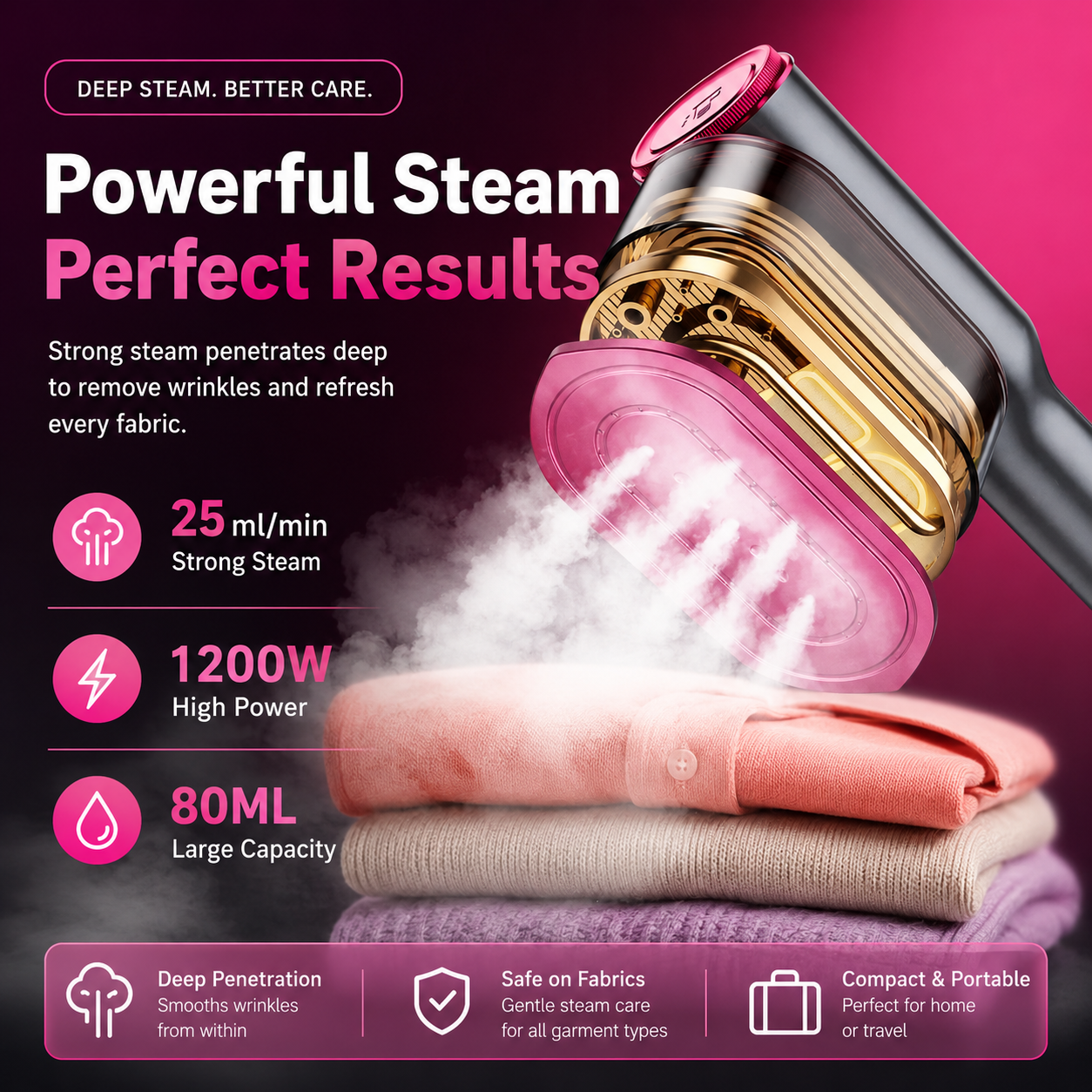 Portable garment steamer detail 9