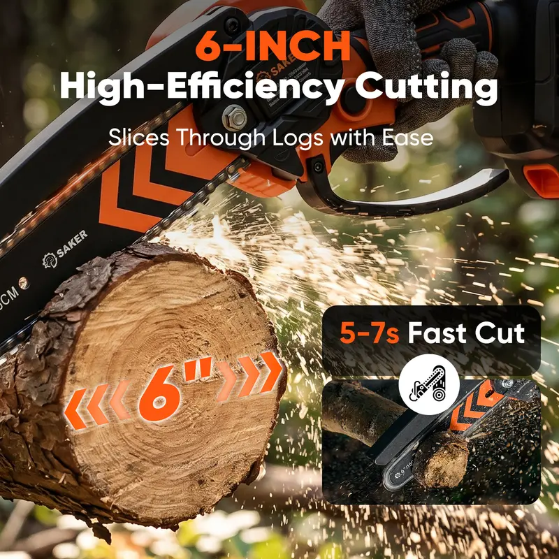 Saker cordless mini chainsaw detail 4