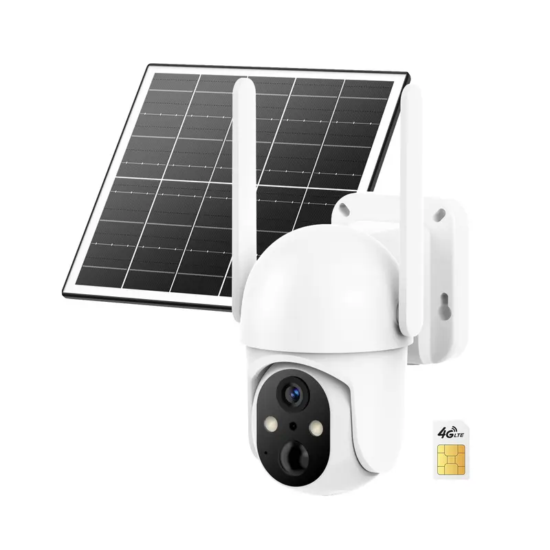 CB114S 4G LTE Solar Security Camera with 2K HD Live View - White, 1 Camera