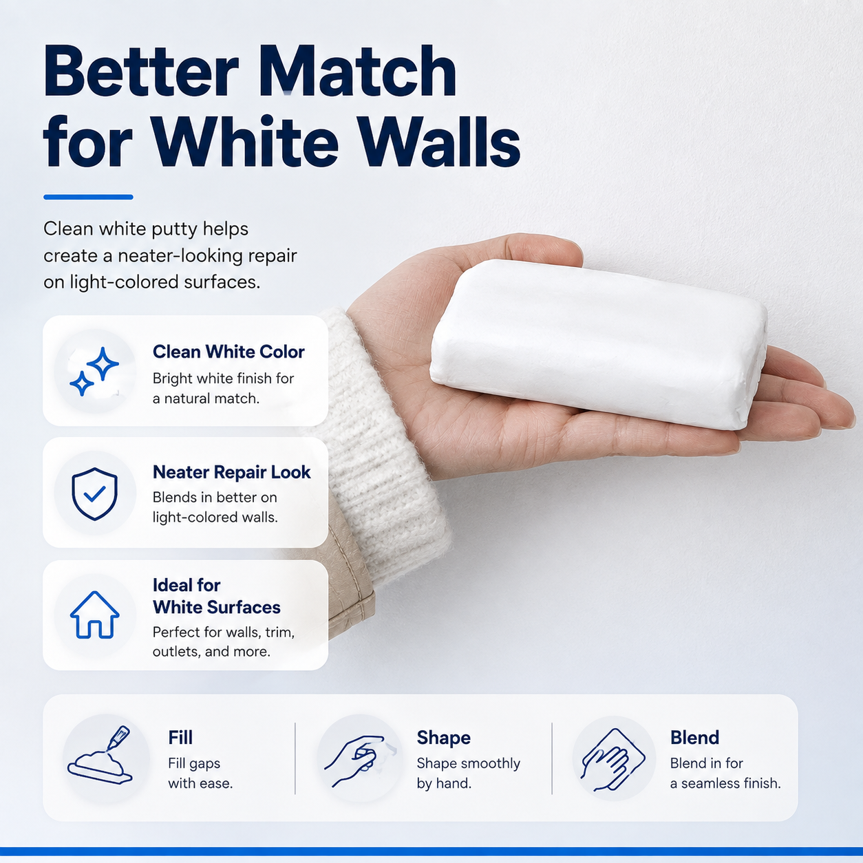 White multi-purpose wall and pipe sealing clay – view 6