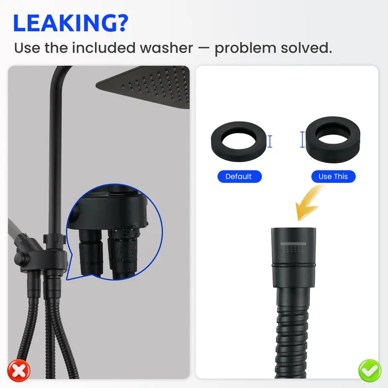 RYAMEN 8-Inch Dual Shower Head Combo with Handheld product gallery