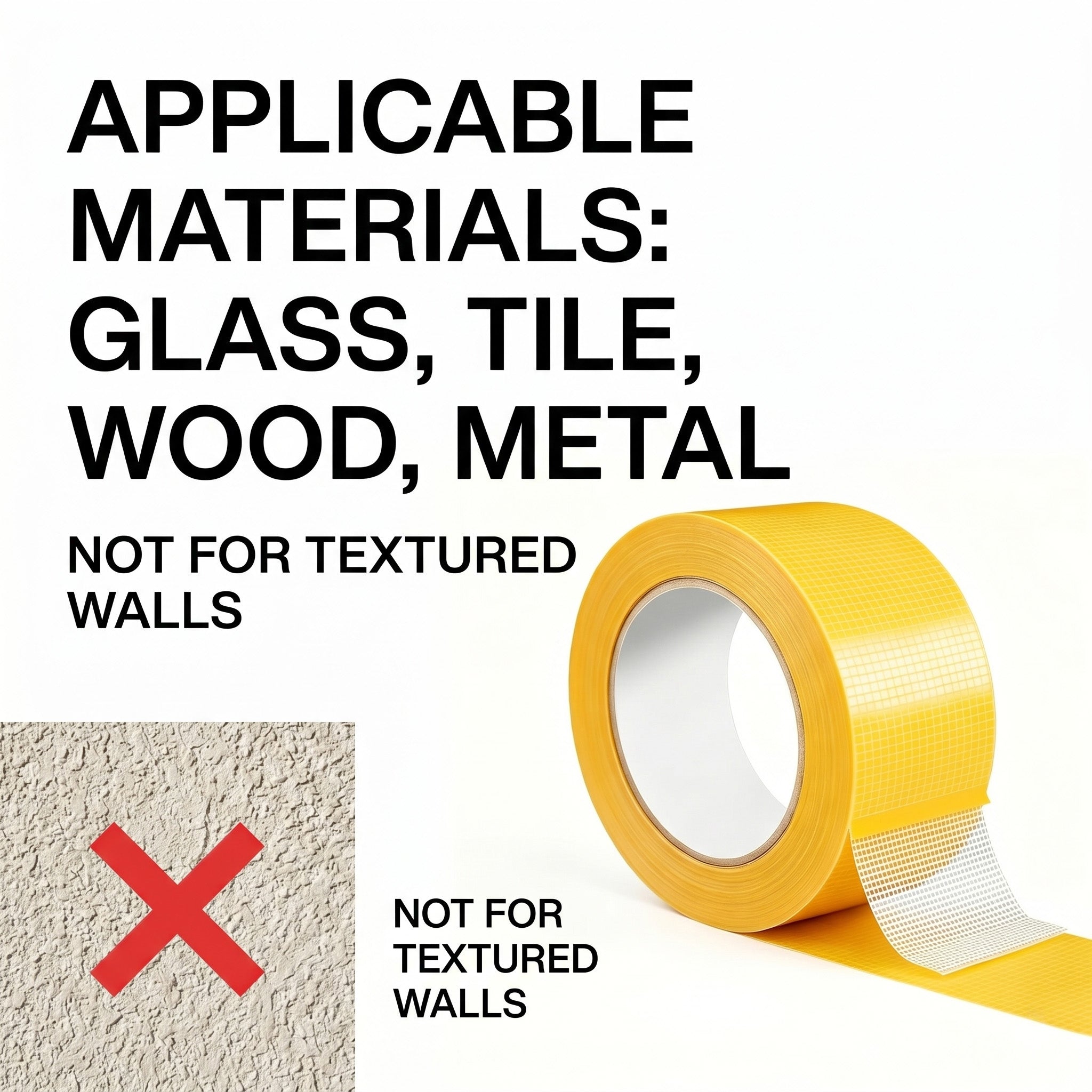 Heavy-duty yellow double-sided woven mesh tape roll – view 4