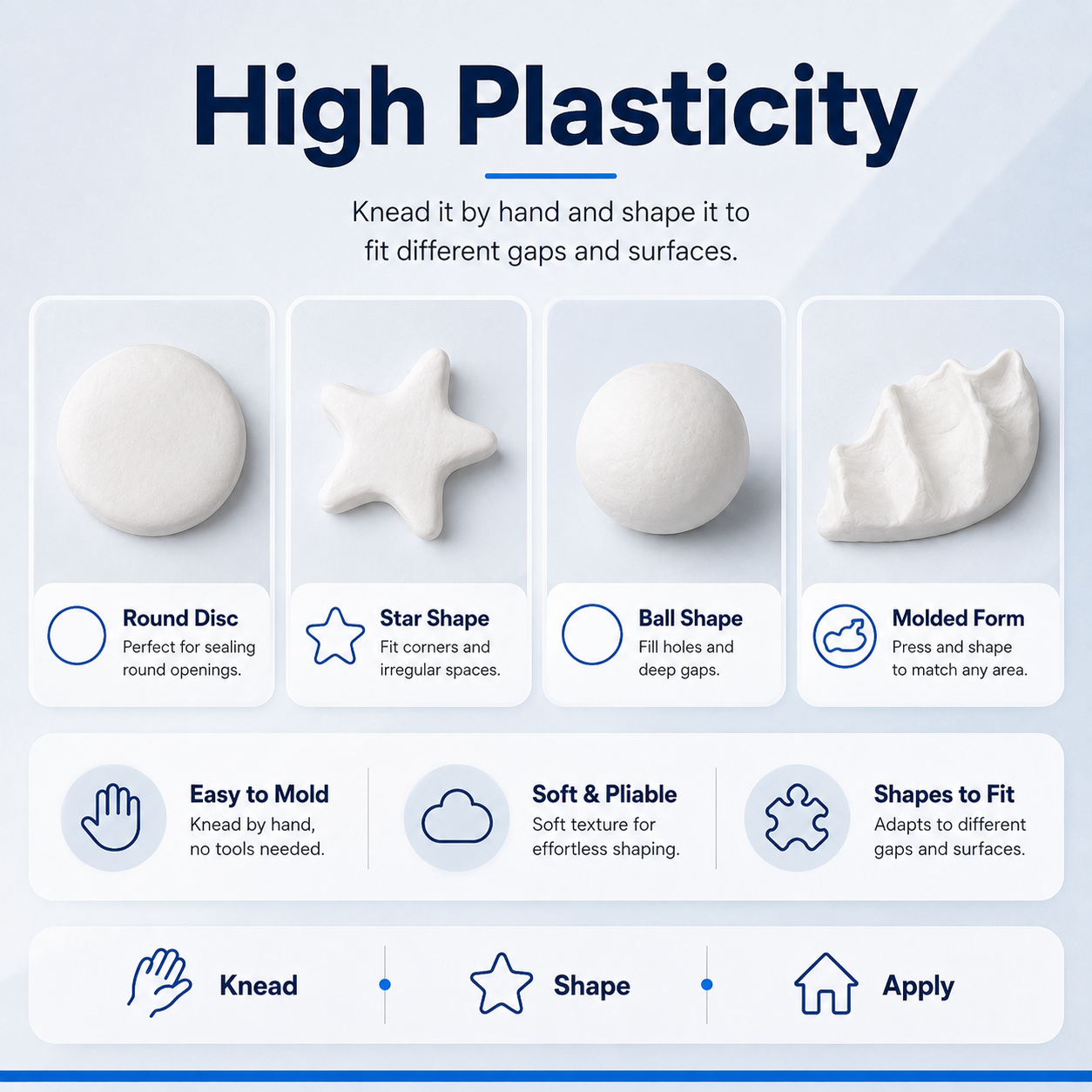 White multi-purpose wall and pipe sealing clay – view 5