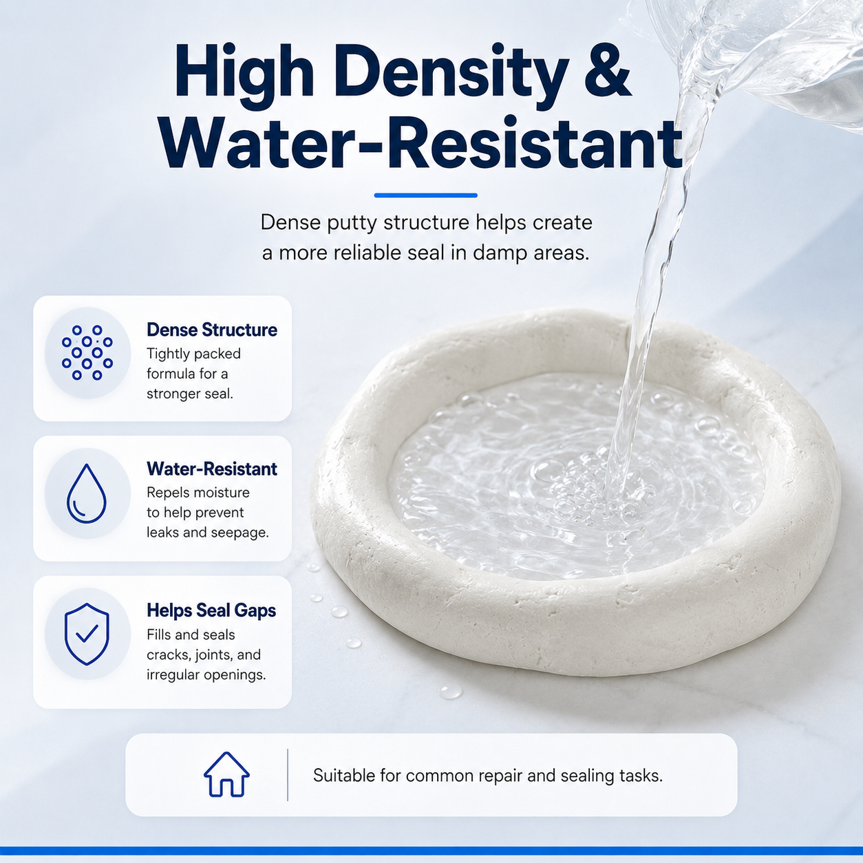 White multi-purpose wall and pipe sealing clay – view 4