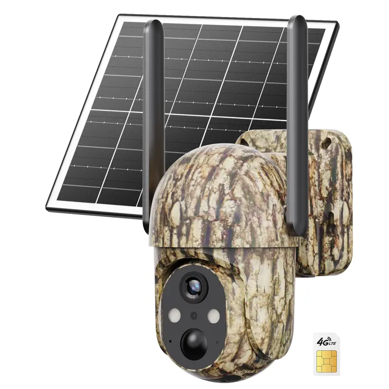 CB114S 4G LTE Solar Security Camera with 2K HD Live View - Camouflage, 1 Camera