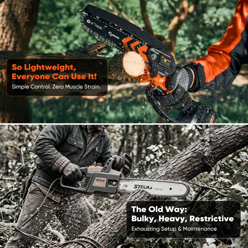 Saker cordless mini chainsaw detail 5