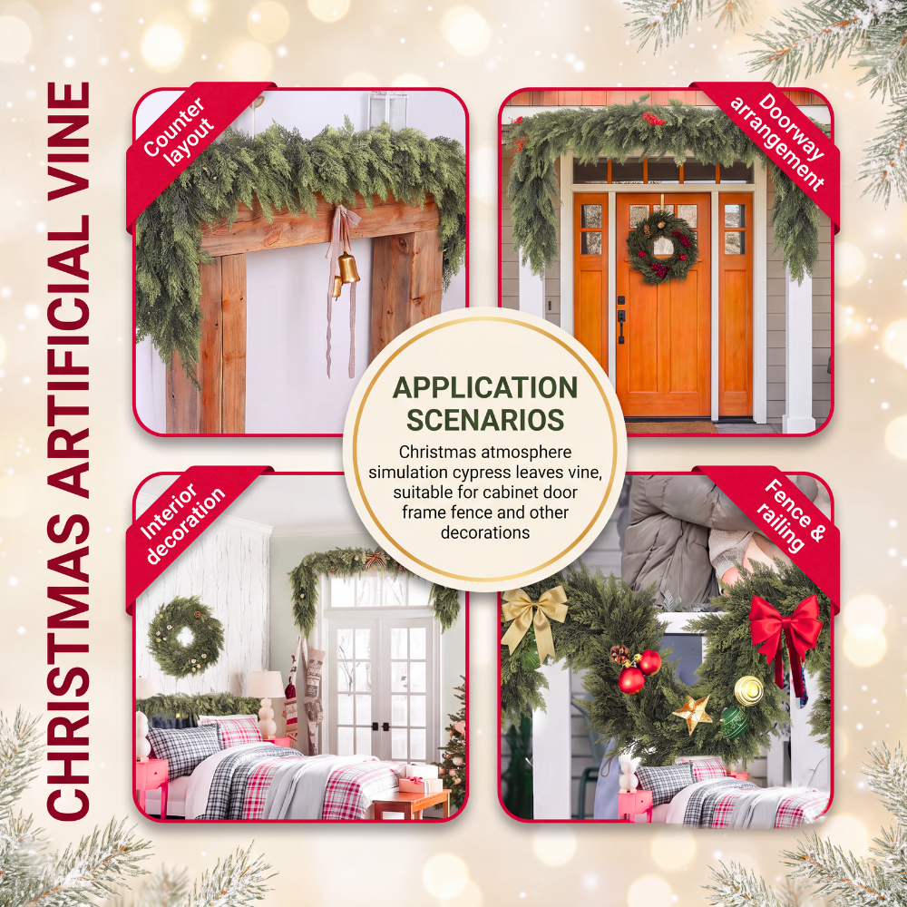 Artificial cedar Christmas garland