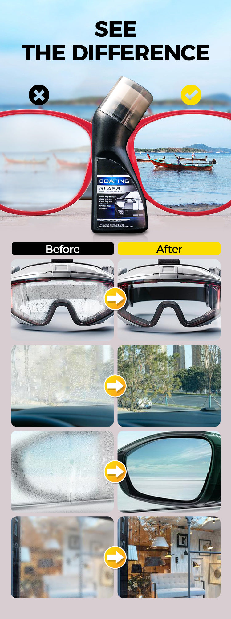 Before and after glass coating