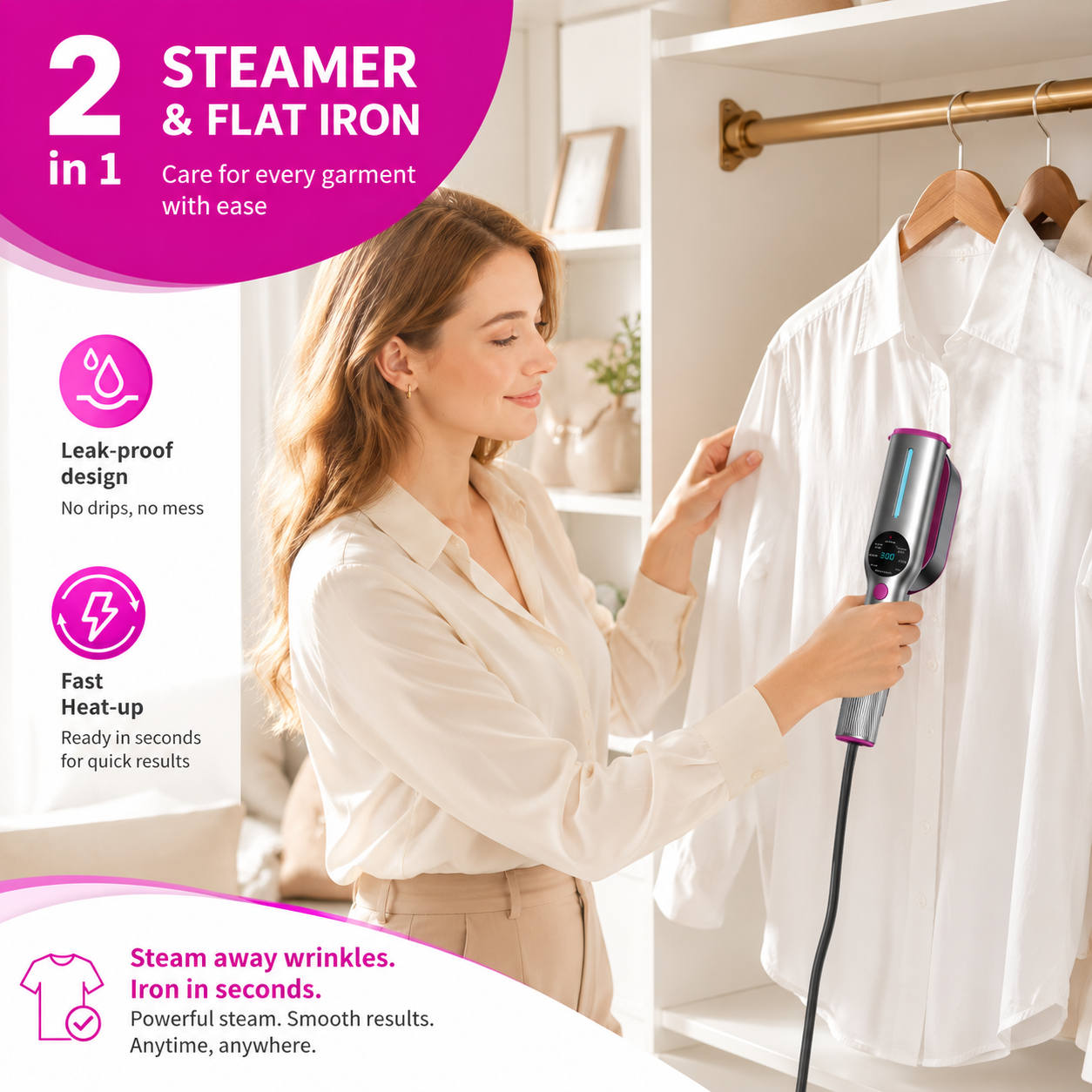 Portable garment steamer detail 7