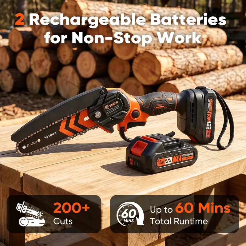 Saker cordless mini chainsaw detail 3