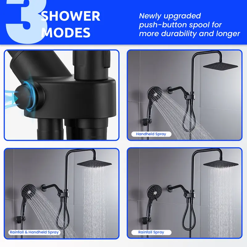RYAMEN 8-Inch Dual Shower Head Combo with Handheld product gallery
