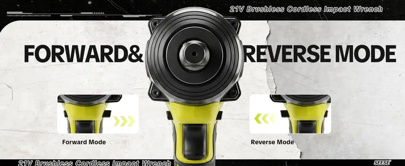 SEESE Cordless Impact Wrench Kit, 1/2 Inch Brushless High Torque Impact Gun, 590 Ft-lbs(800N.m) 3200IPM - Perfect for Tire Removal, Car & Home Repair