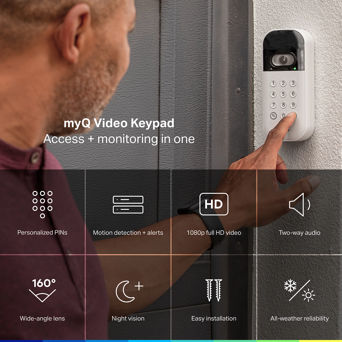 myQ Smart Garage Video Keypad with 1080p HD Camera product gallery