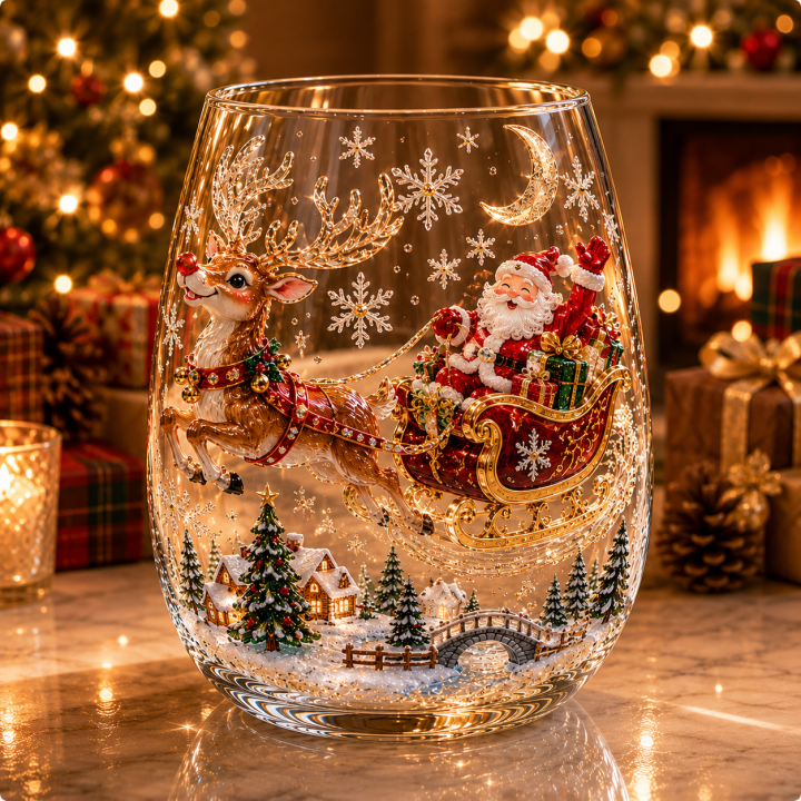 Magical Christmas 3D Glass Cup Collection - 6 Festive Designs gallery image