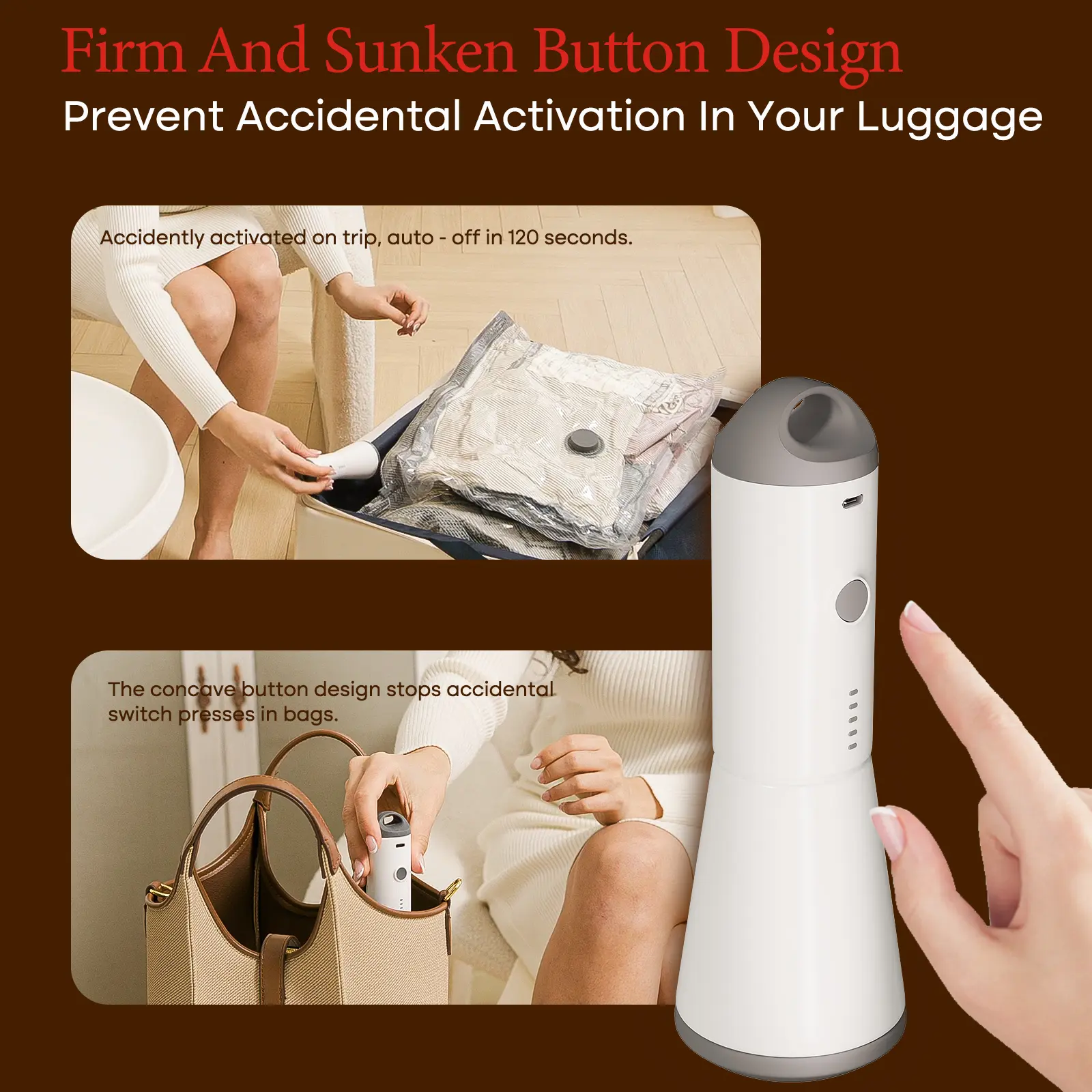 Cordless Travel Vacuum Storage Bags with Rechargeable Pump