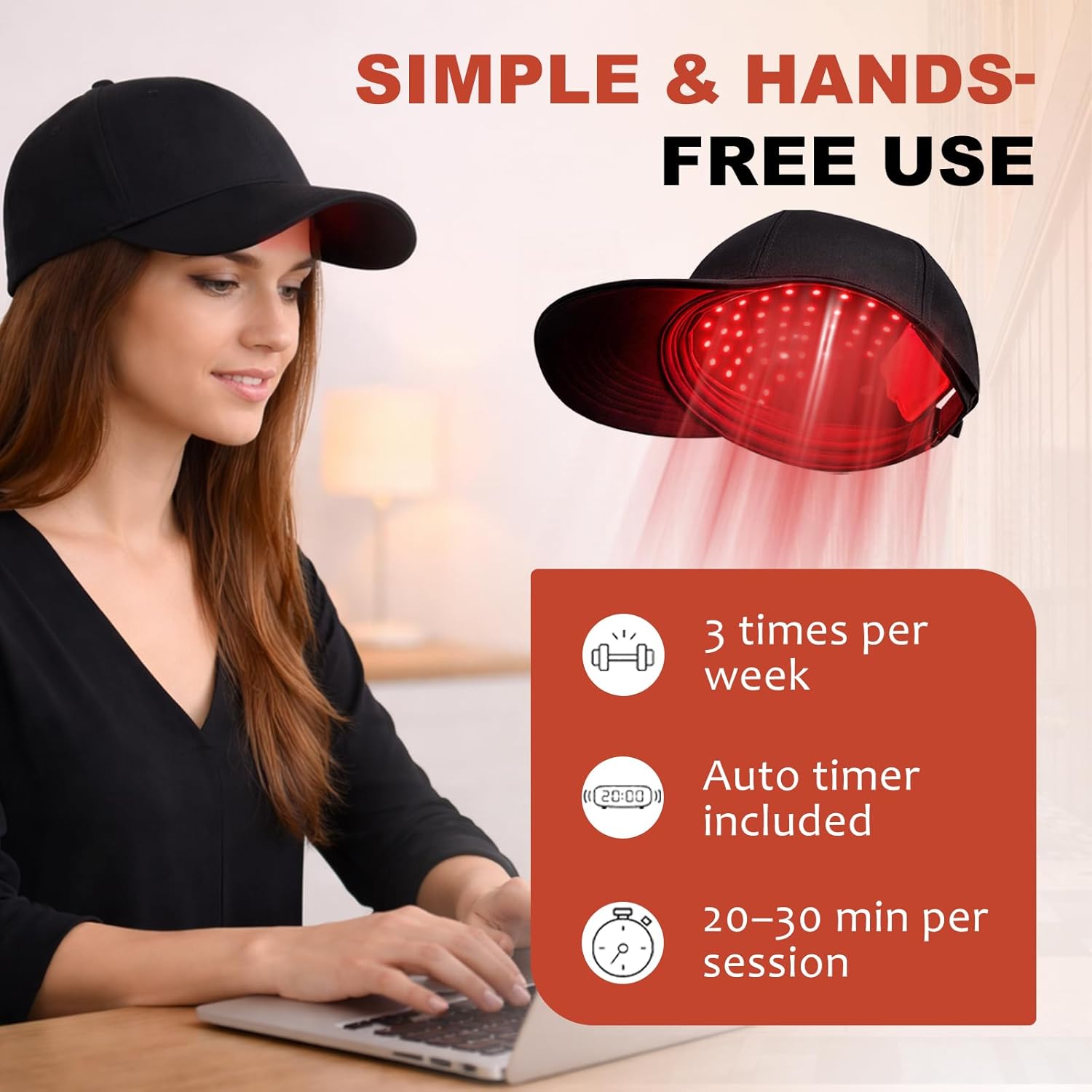 Red light scalp care cap product image 4