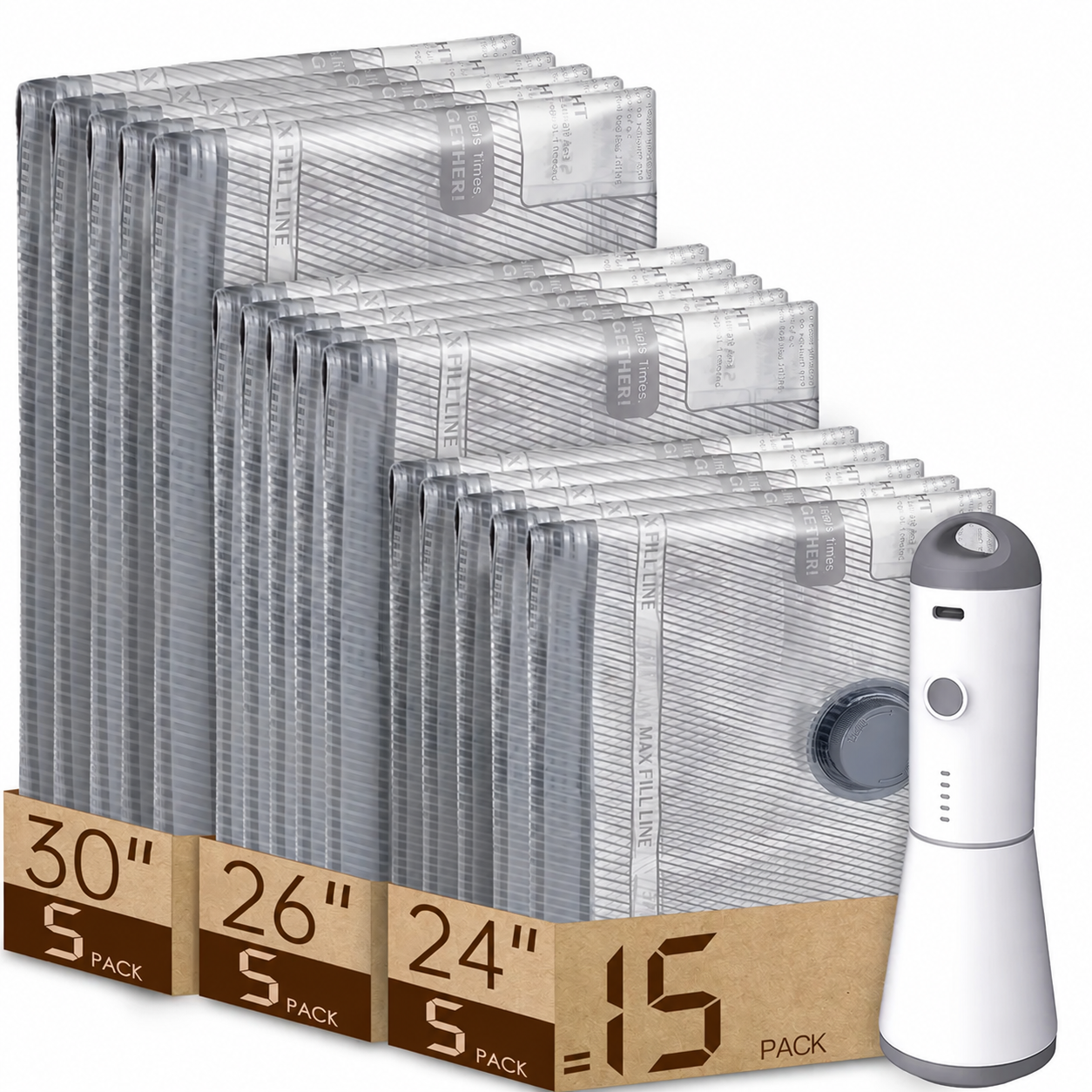 Cordless Travel Vacuum Storage Bags with Rechargeable Pump