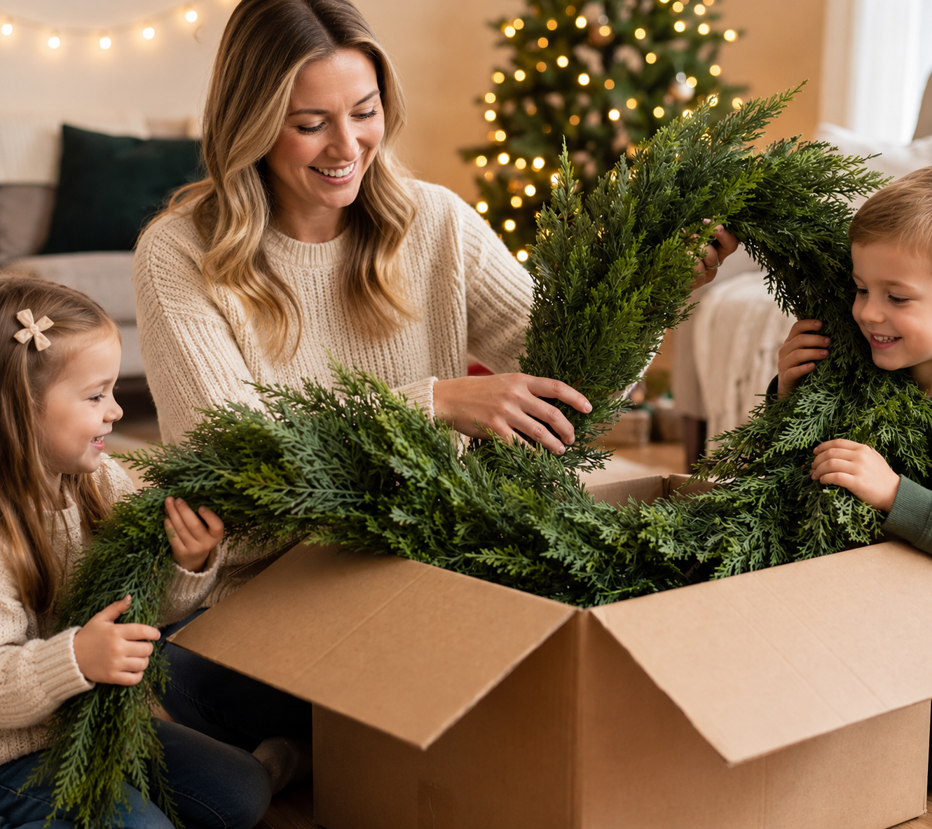 Lush artificial cedar garland