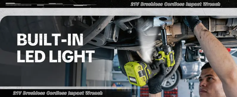 SEESE Cordless Impact Wrench Kit, 1/2 Inch Brushless High Torque Impact Gun, 590 Ft-lbs(800N.m) 3200IPM - Perfect for Tire Removal, Car & Home Repair