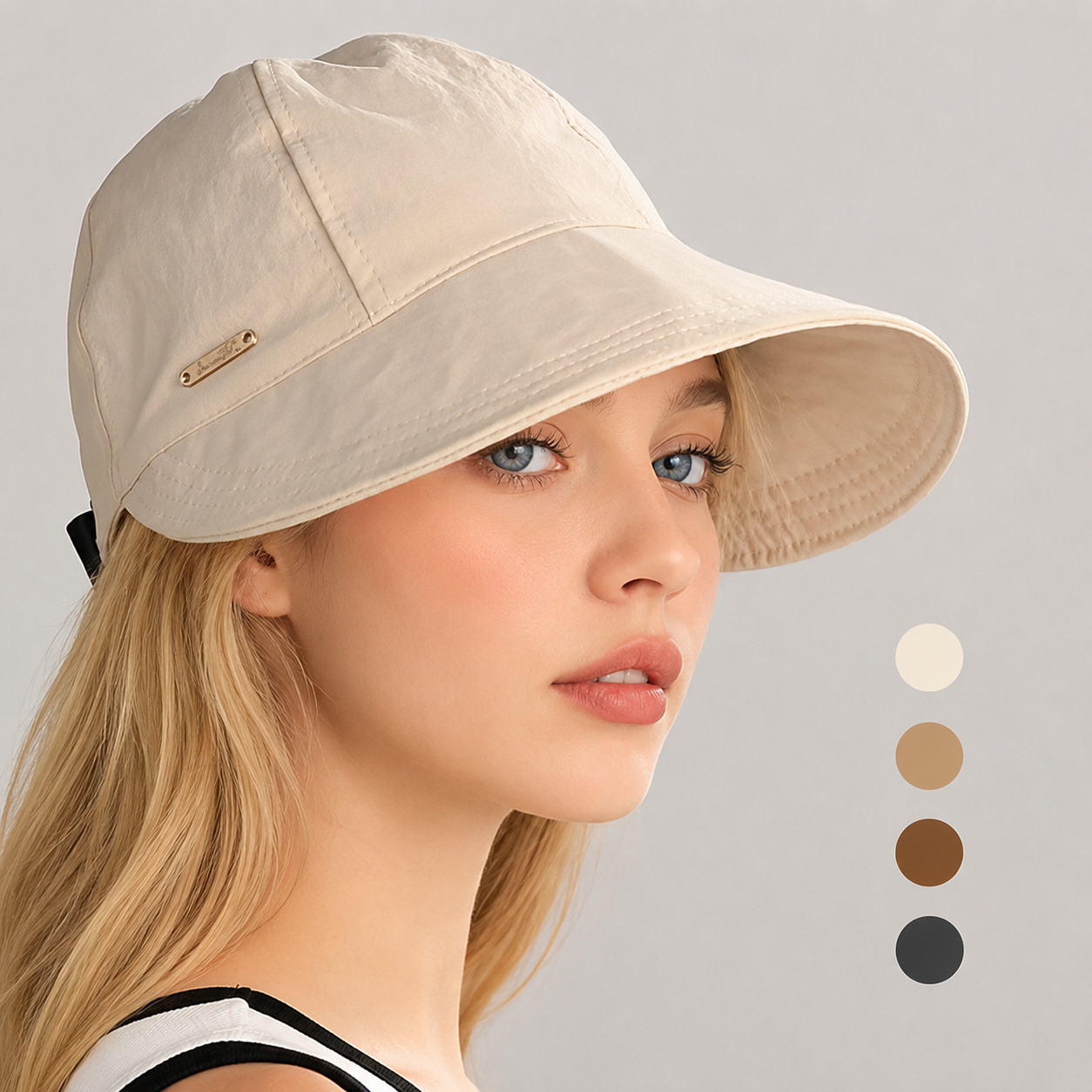 Women's extra-wide brim adjustable sun hat