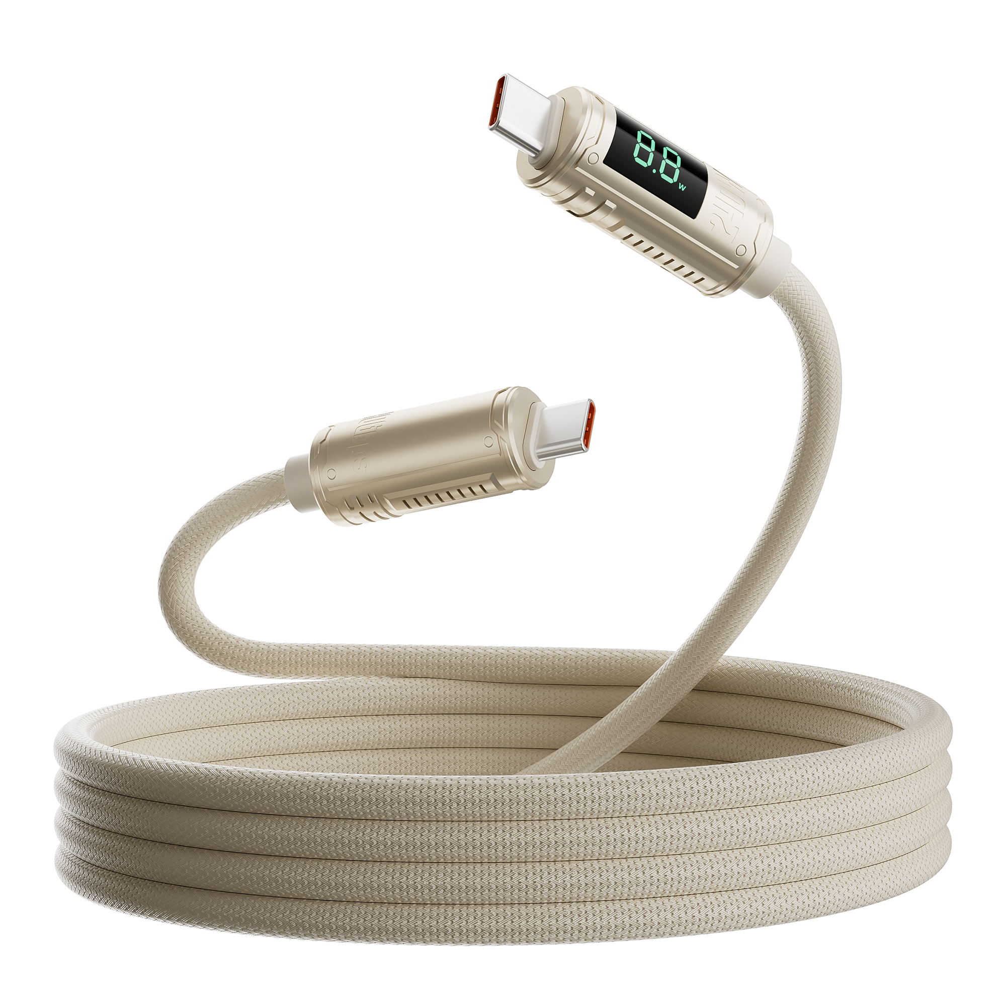 Innocio USB4 USB C Cable with LED Display, 240W Charging, 3.3FT