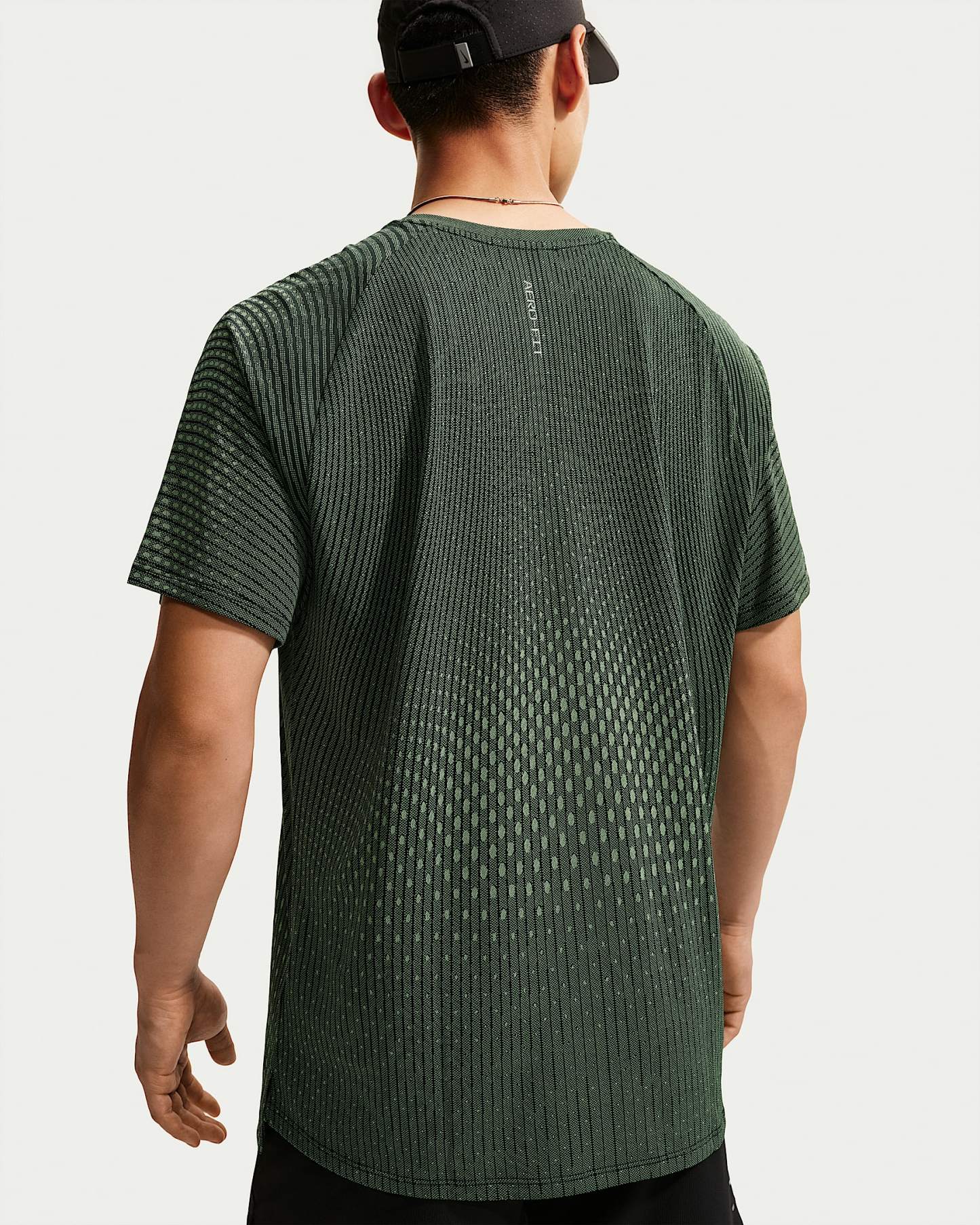 나이키 스트라이드 에어로 핏 남성 반팔 러닝 탑 - 블랙/라이트 그린 스파크