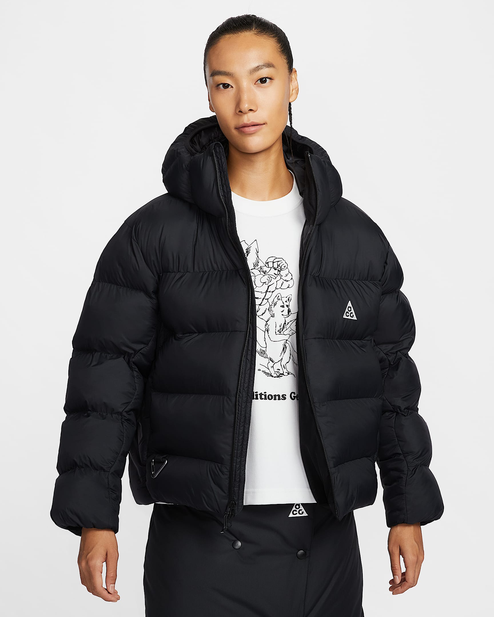 나이키 ACG '루나 레이크' PrimaLoft® 여성 써마 핏 ADV 루즈 후드 재킷 - 블랙/블랙/블랙/서밋 화이트
