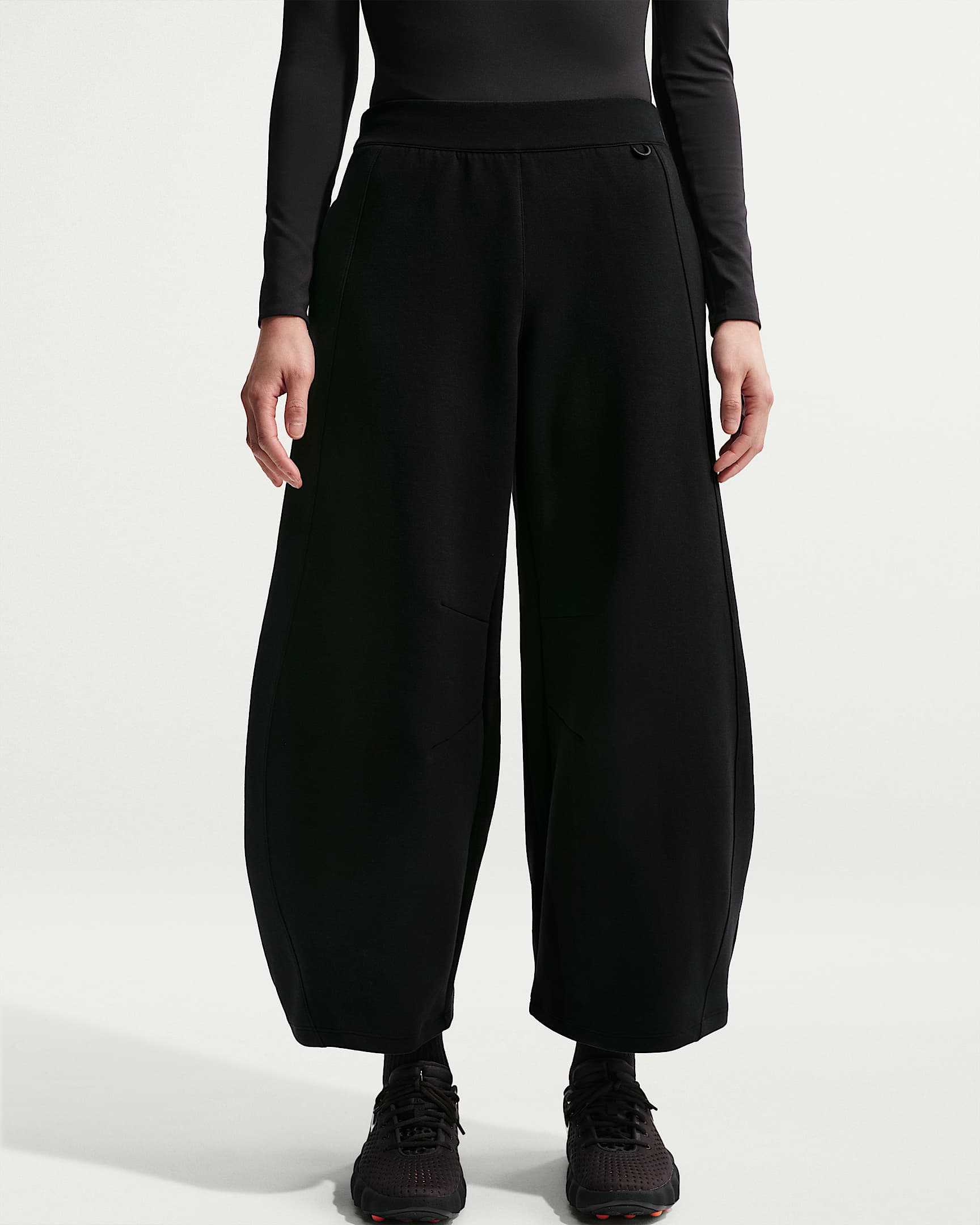나이키 24.7 임파서블리소프트 여성 하이웨이스트 와이드 레그 팬츠 - 블랙/블랙/다크 스모크 그레이