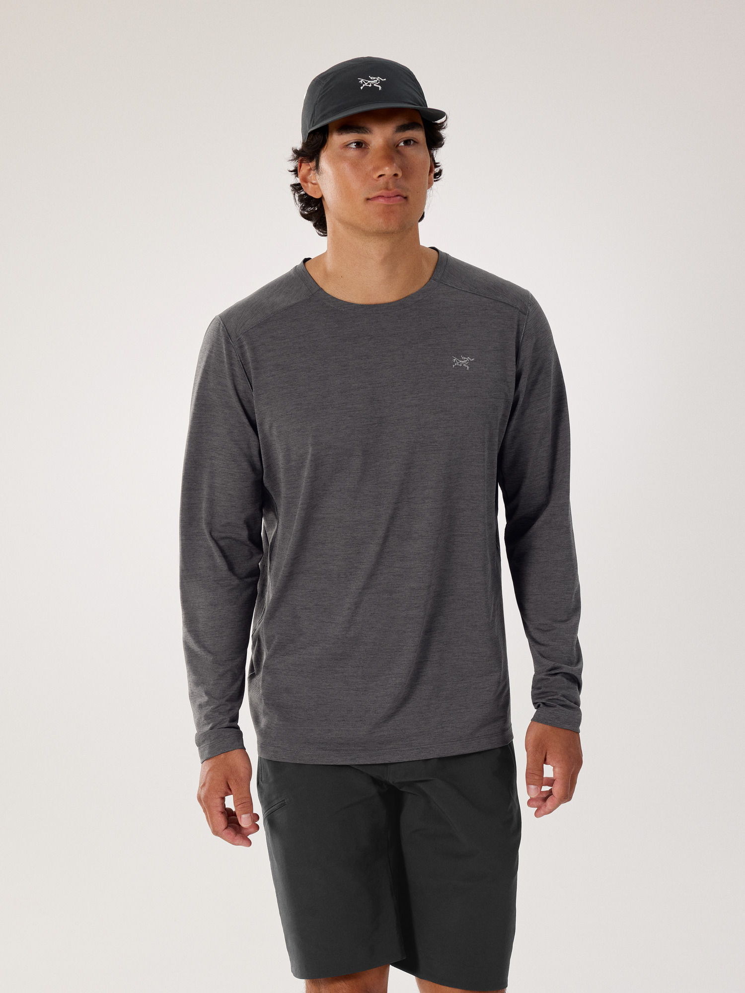 코막 크루 넥 셔츠 LS 남성 - BLACK HEATHER - 1