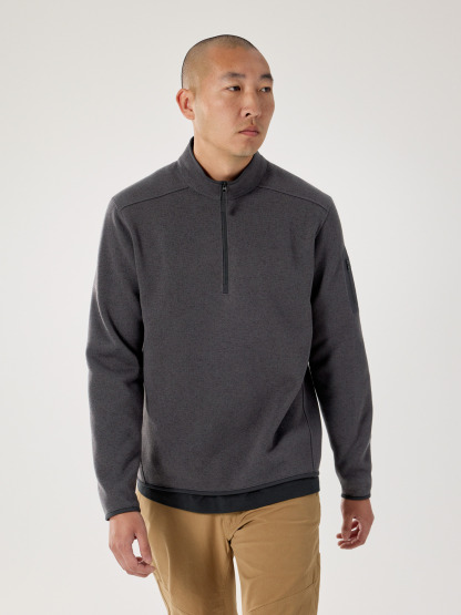커버트 1/2 짚 넥 남성 - BLACK HEATHER II - 1