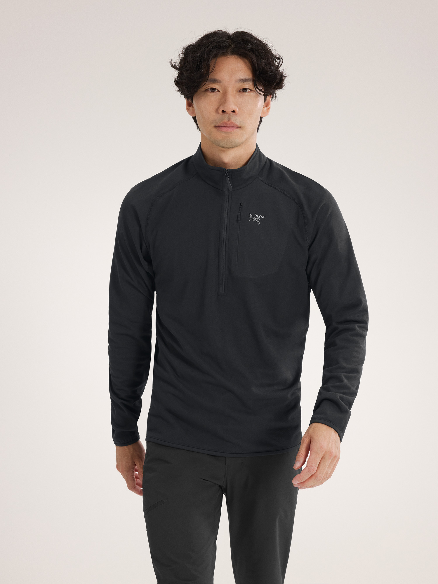델타 1/2 짚 넥 남성 - BLACK - 1