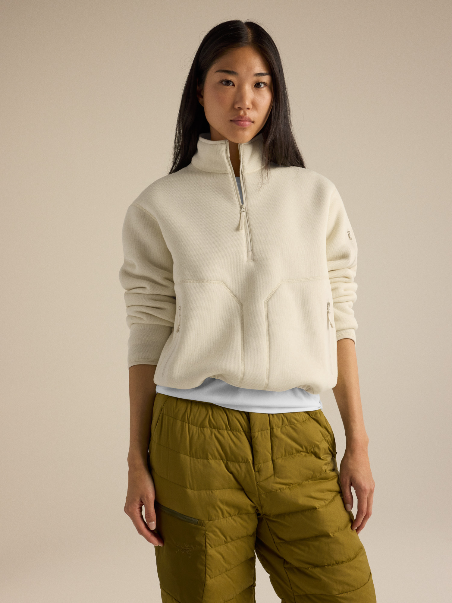 커버트 1/2 짚 넥 여성 - ARC SILK HTHR / SALT - 7