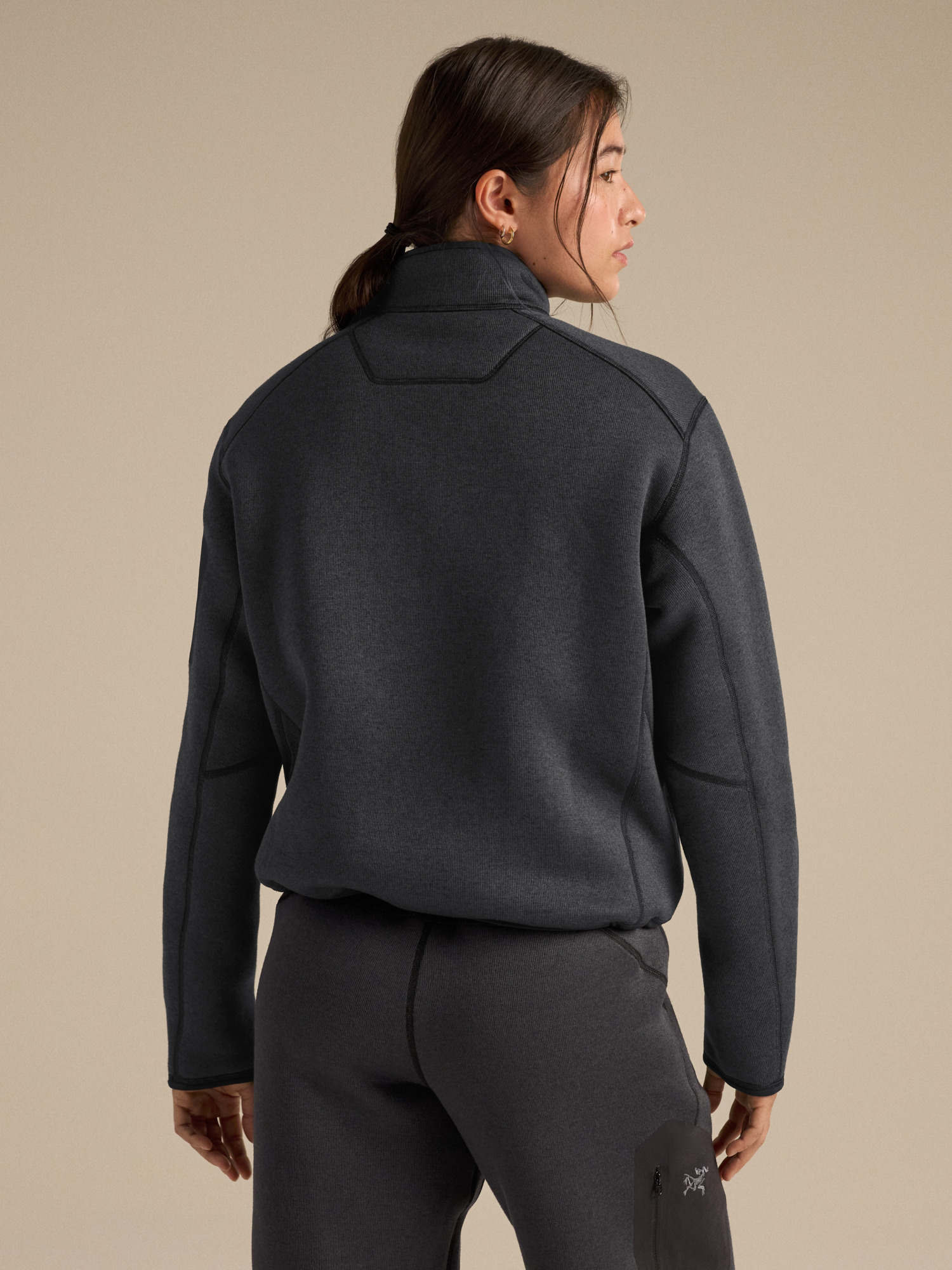 커버트 1/2 짚 넥 여성 - BLACK HEATHER - 4