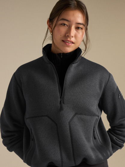 커버트 1/2 짚 넥 여성 - BLACK HEATHER - 7