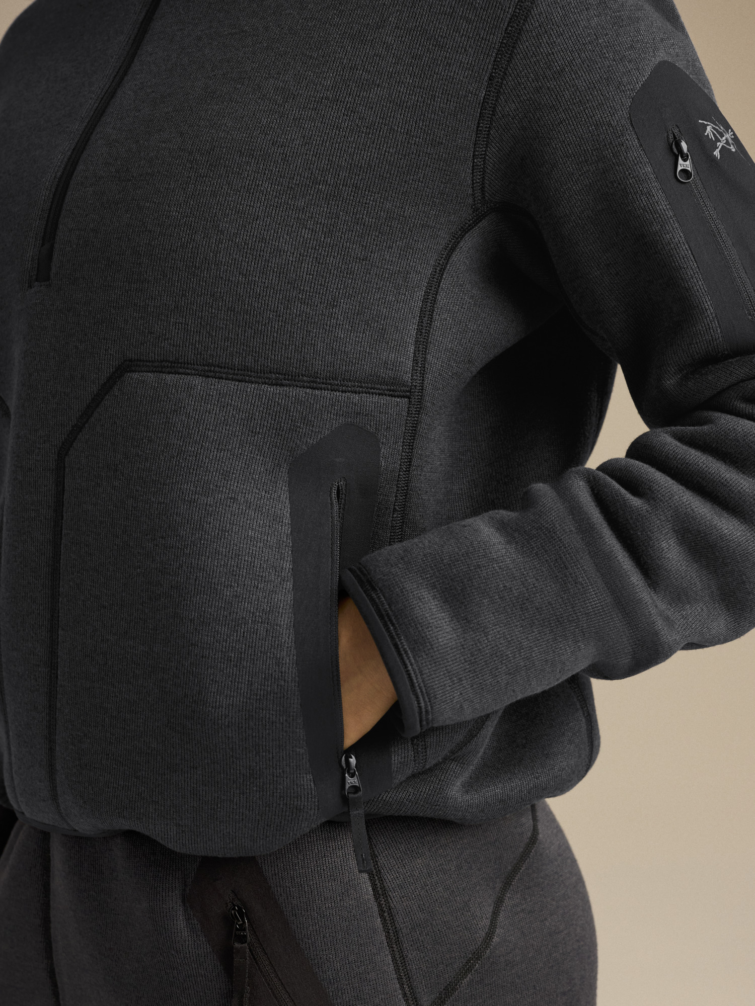 커버트 1/2 짚 넥 여성 - BLACK HEATHER - 8