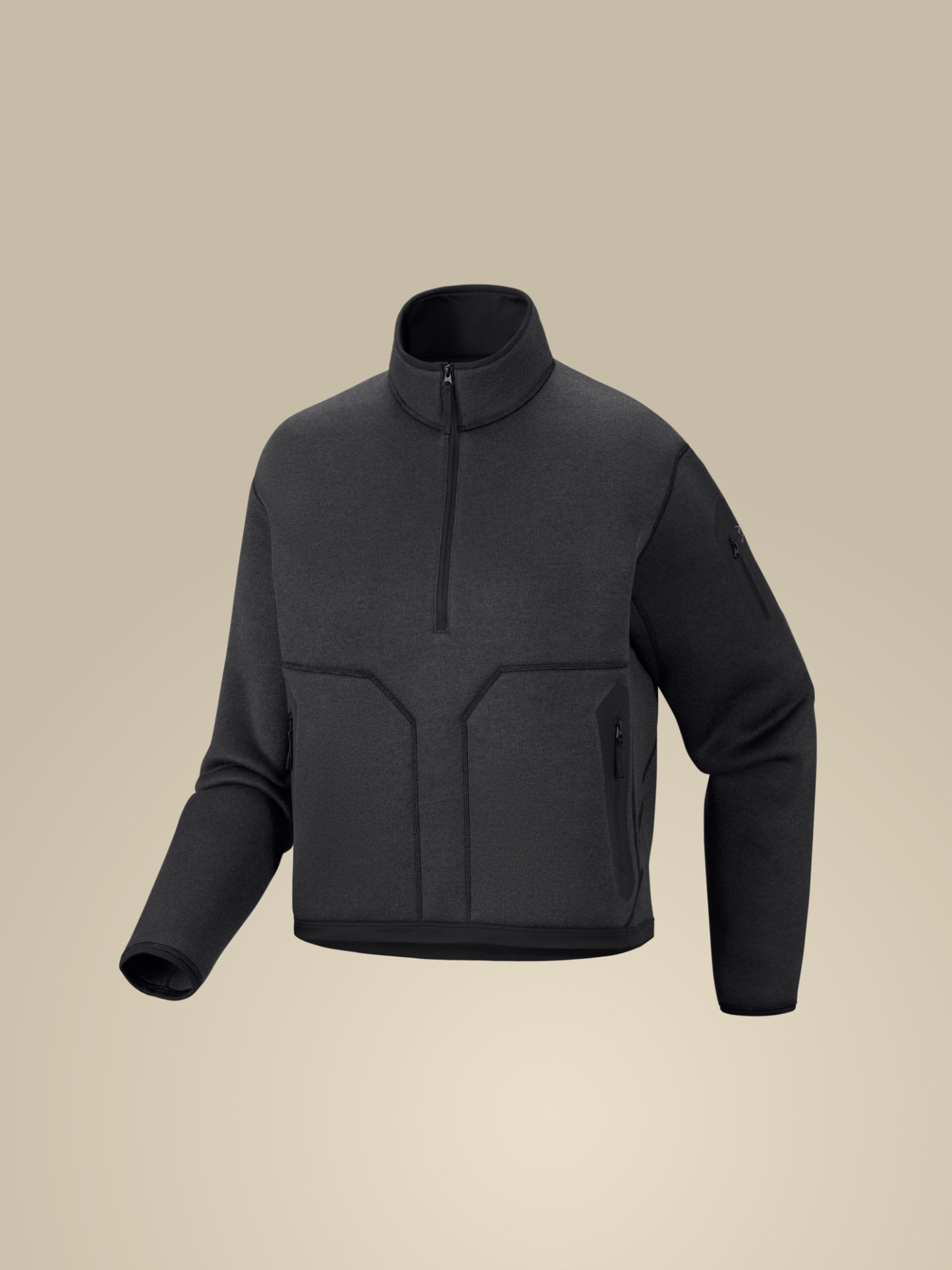 커버트 1/2 짚 넥 여성 - BLACK HEATHER - 6