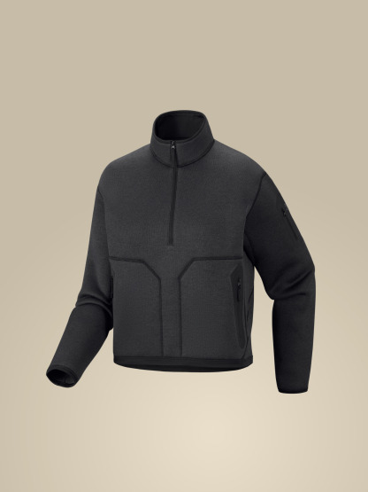 커버트 1/2 짚 넥 여성 - BLACK HEATHER - 6