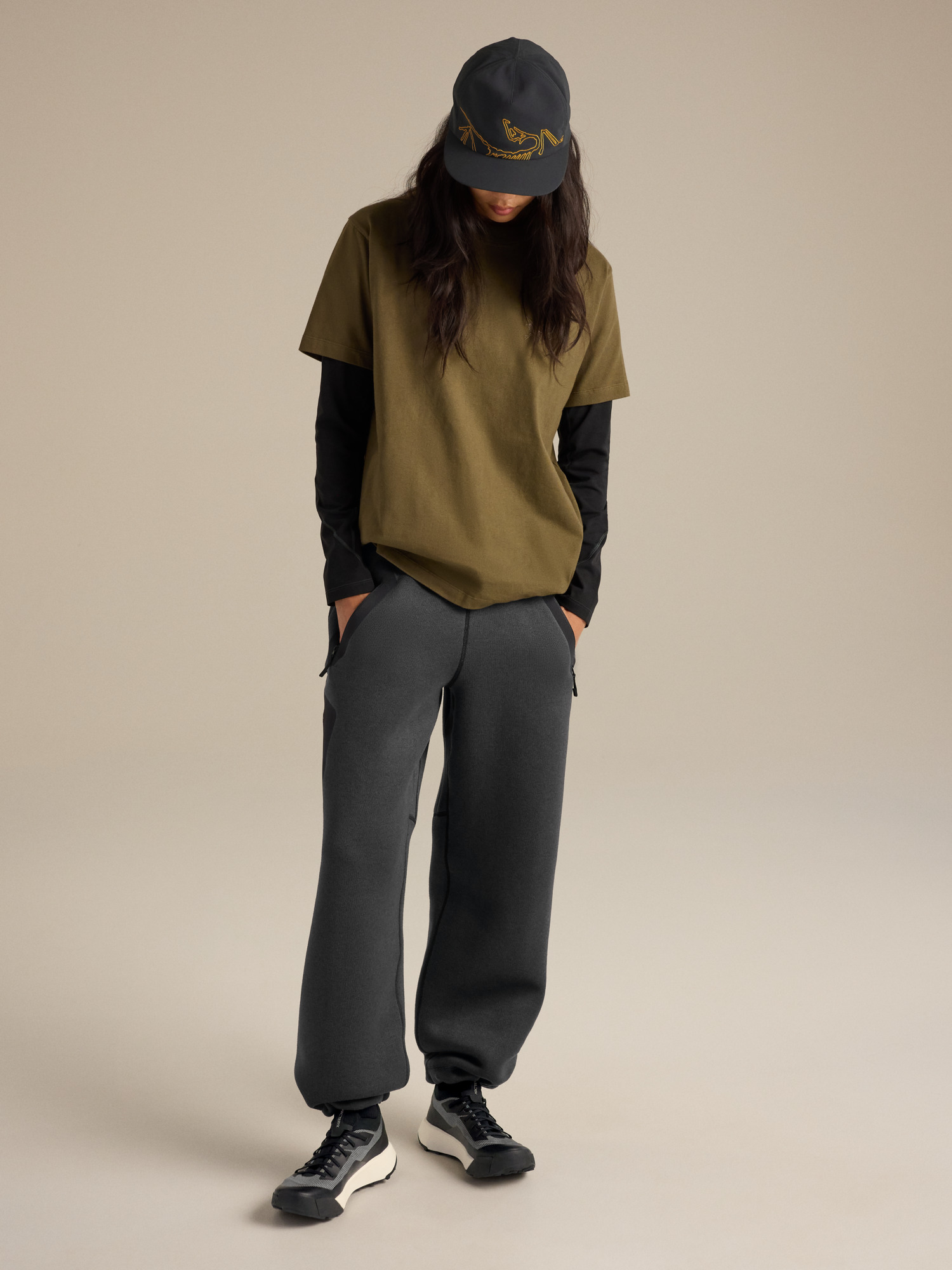 커버트 팬츠 여성 - BLACK HEATHER - 2