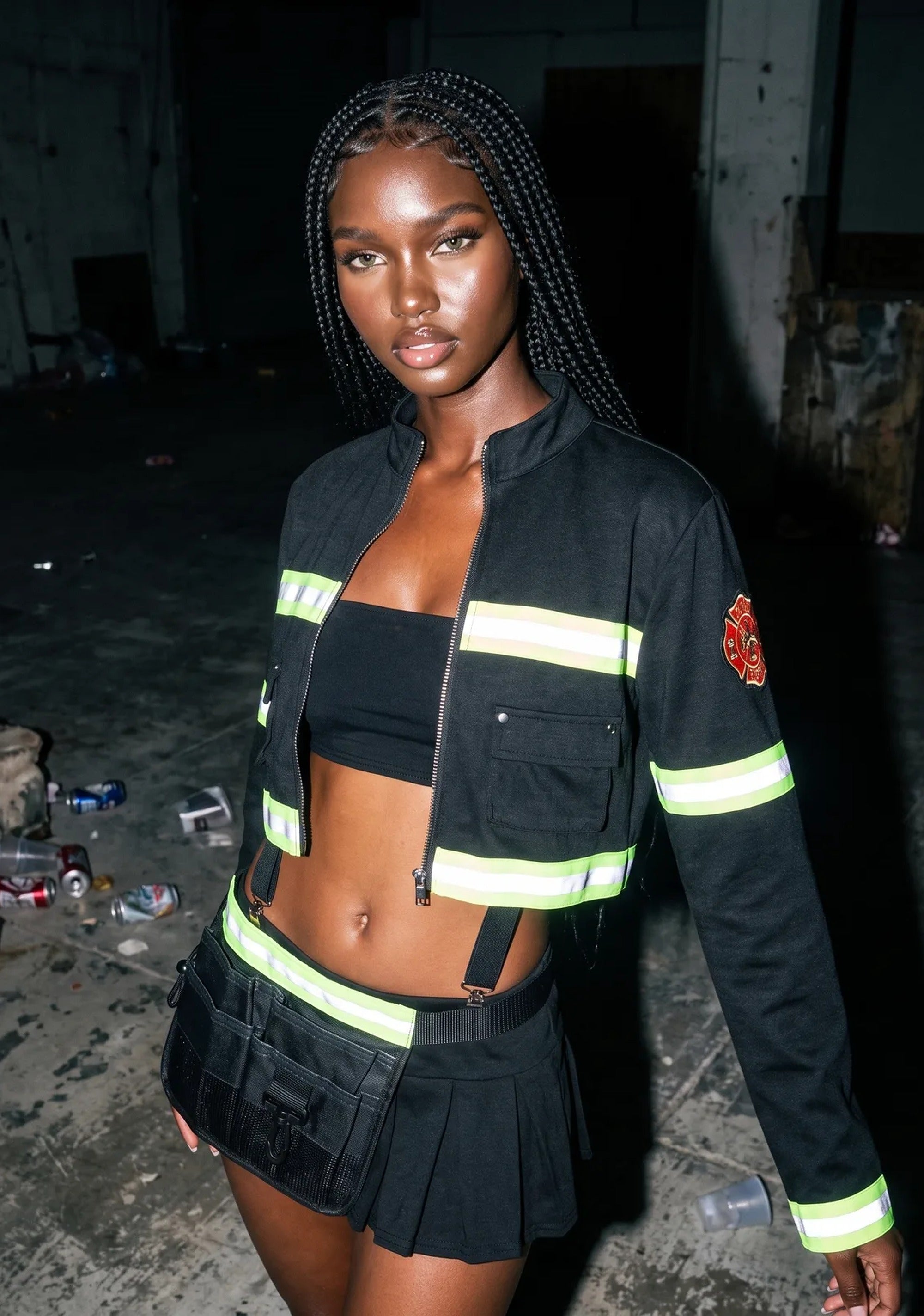 911 Firefighter Costume - BLACK