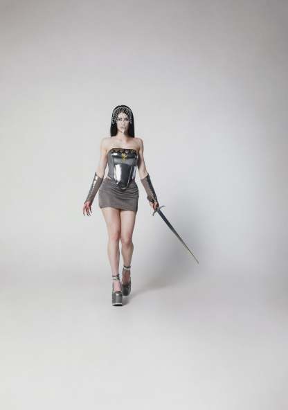 Joan of Arc Corset Armor Costume - SILVER