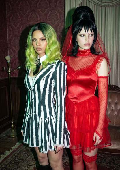 Beetle Striped Dress Costume - BLK/WHT