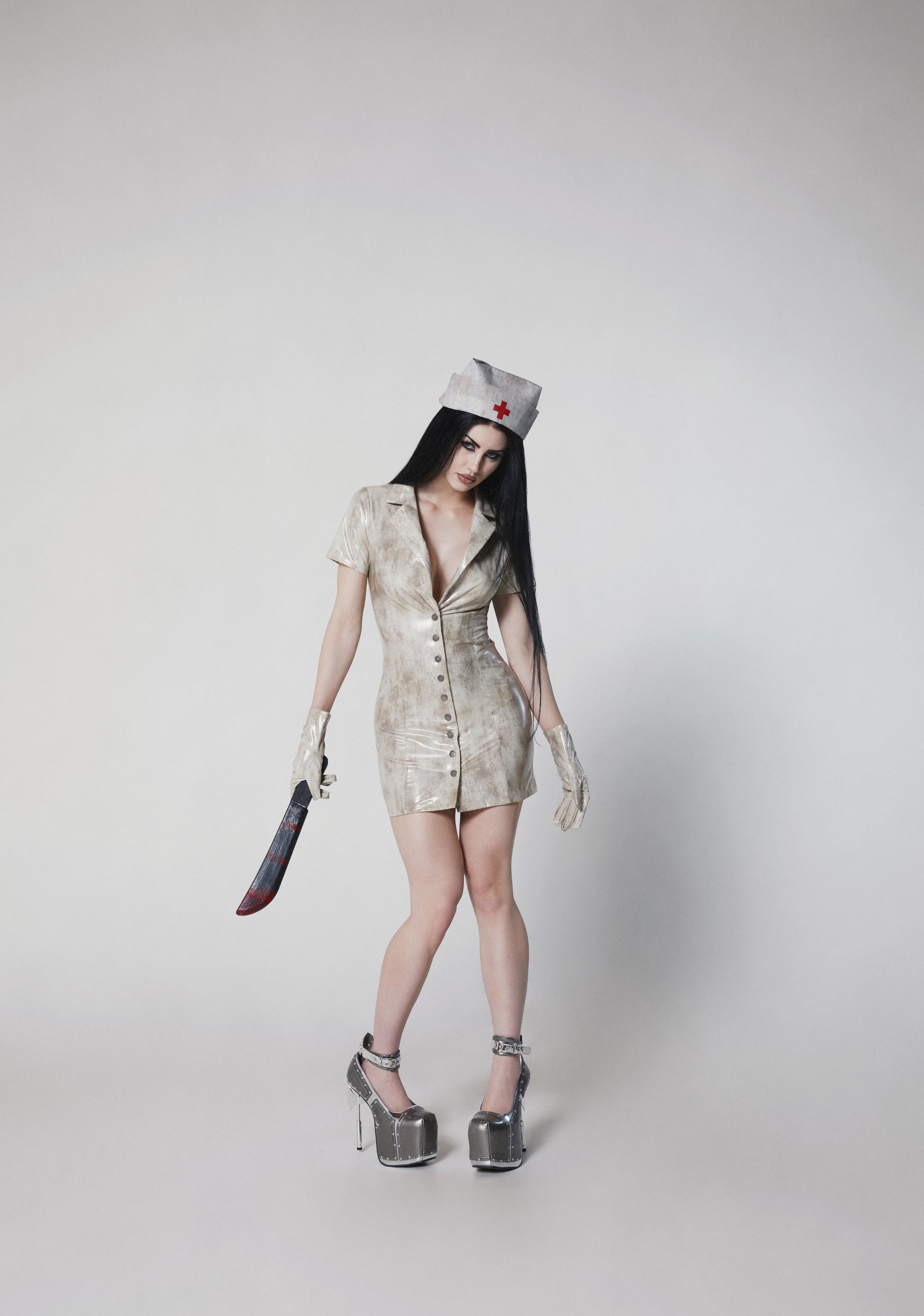 Bubble Head Nurse Costume - MULTI