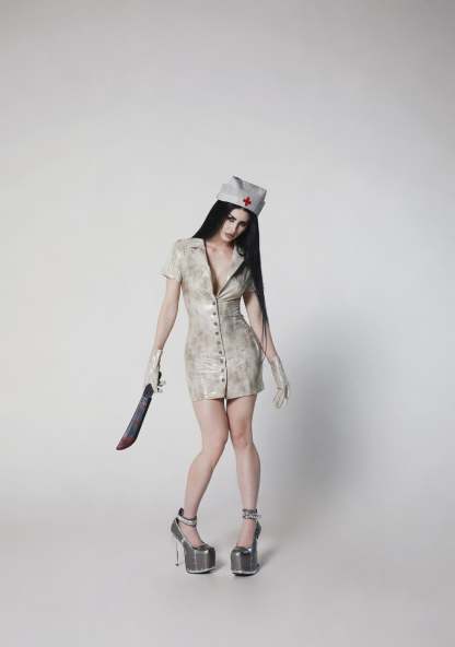 Bubble Head Nurse Costume - MULTI