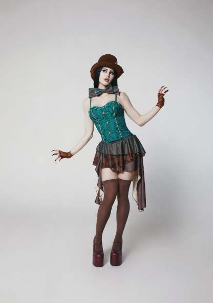 Mad Hatter Corset Costume - MULTI