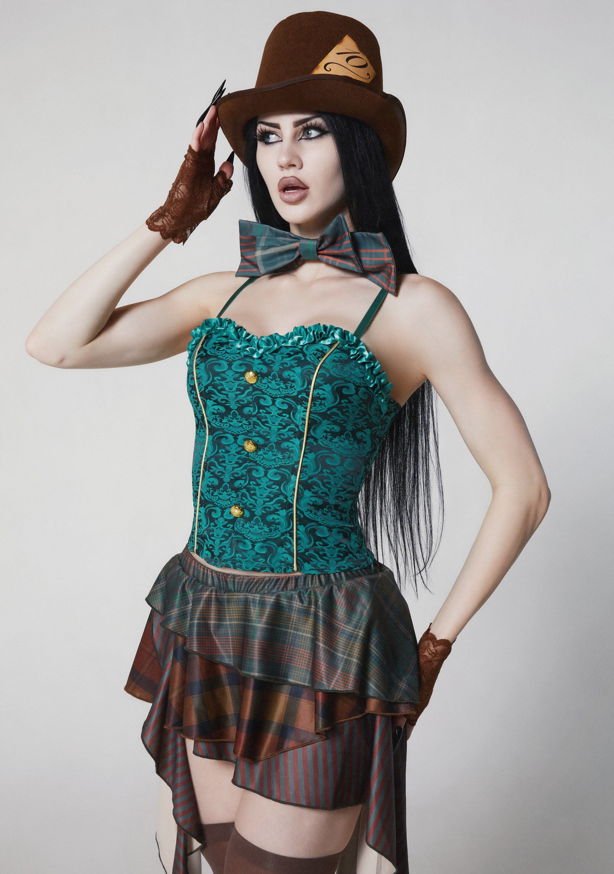 Mad Hatter Corset Costume - MULTI