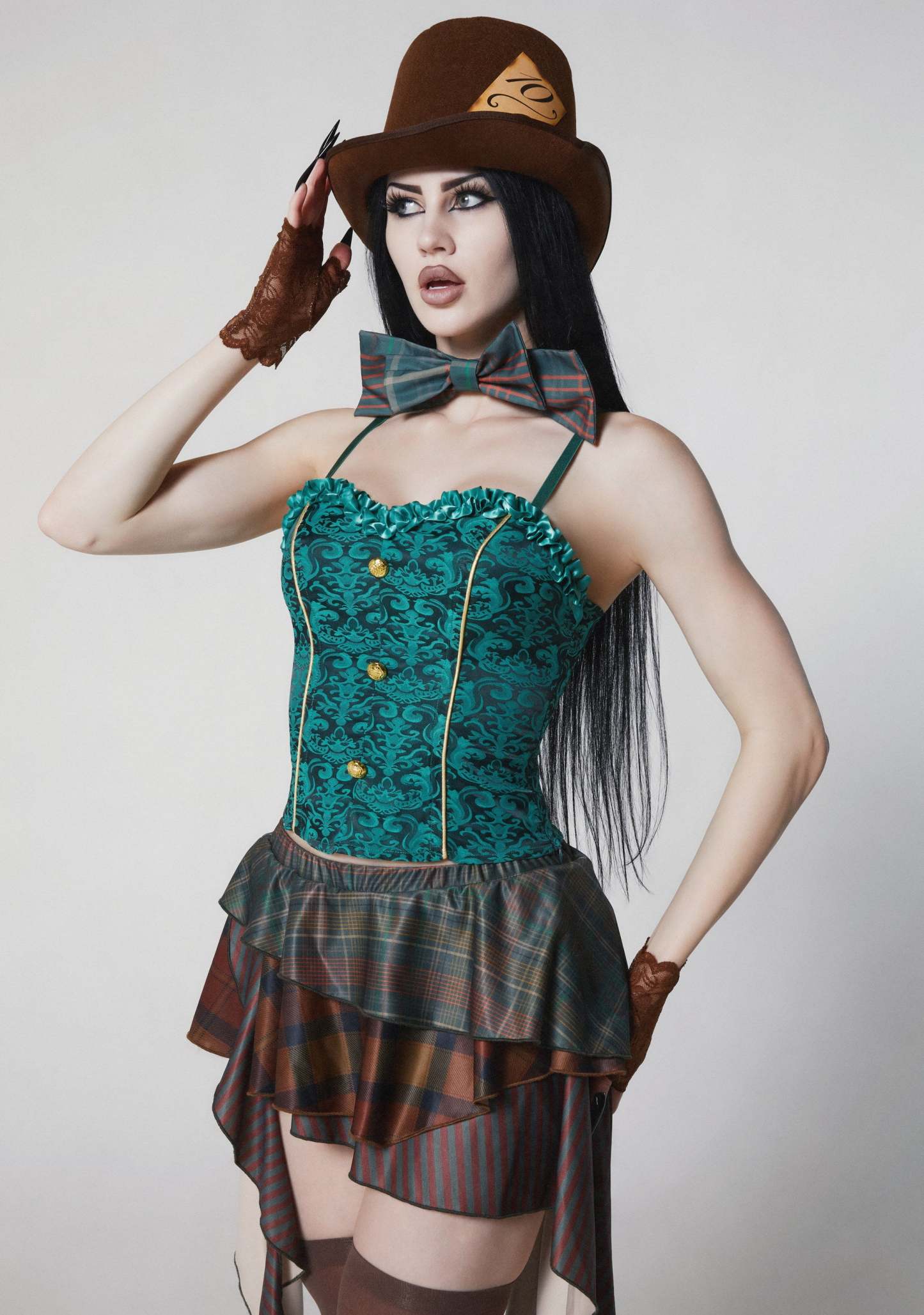 Mad Hatter Corset Costume - MULTI