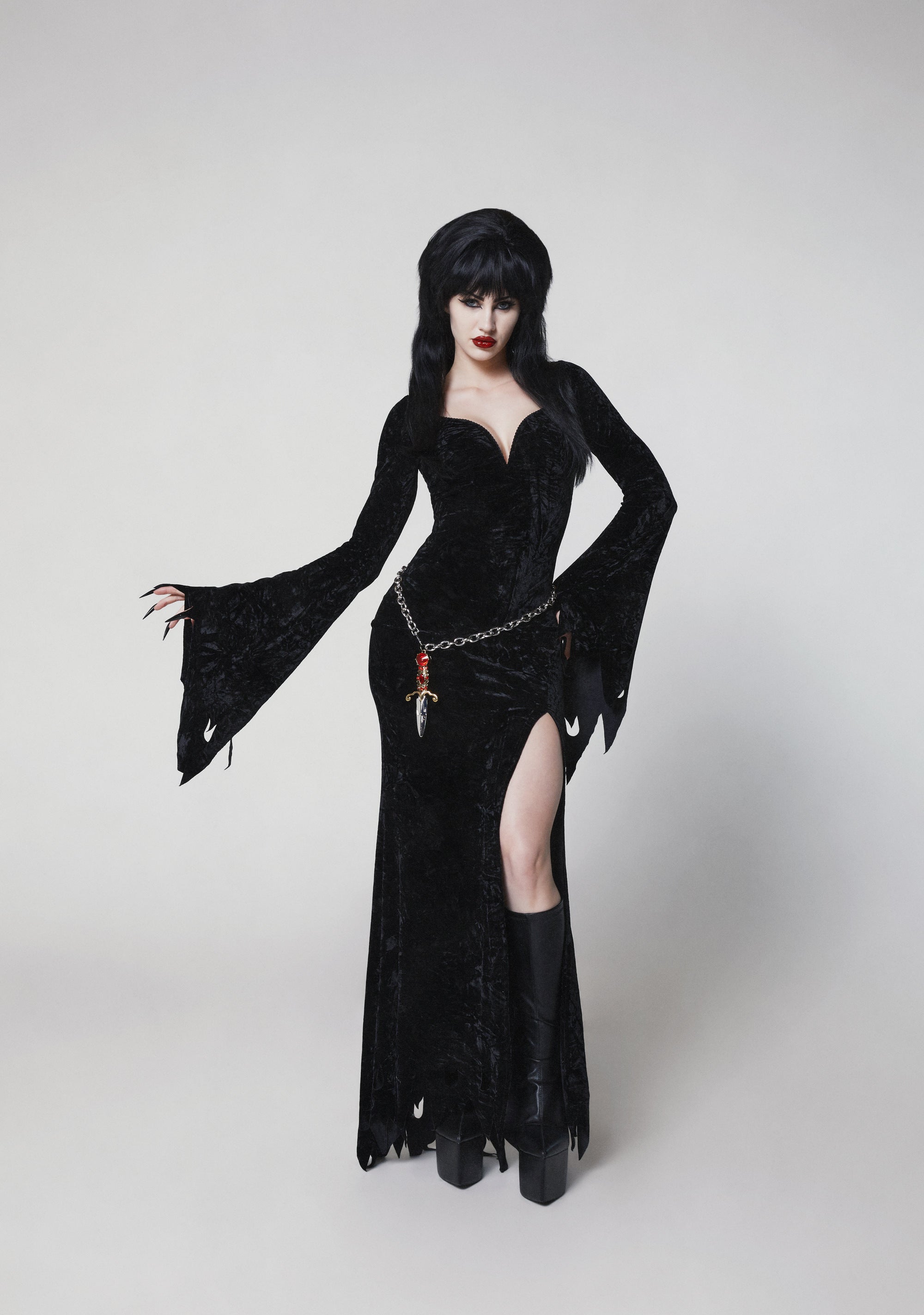 Dark Mistress Costume and Wig Set - BLACK