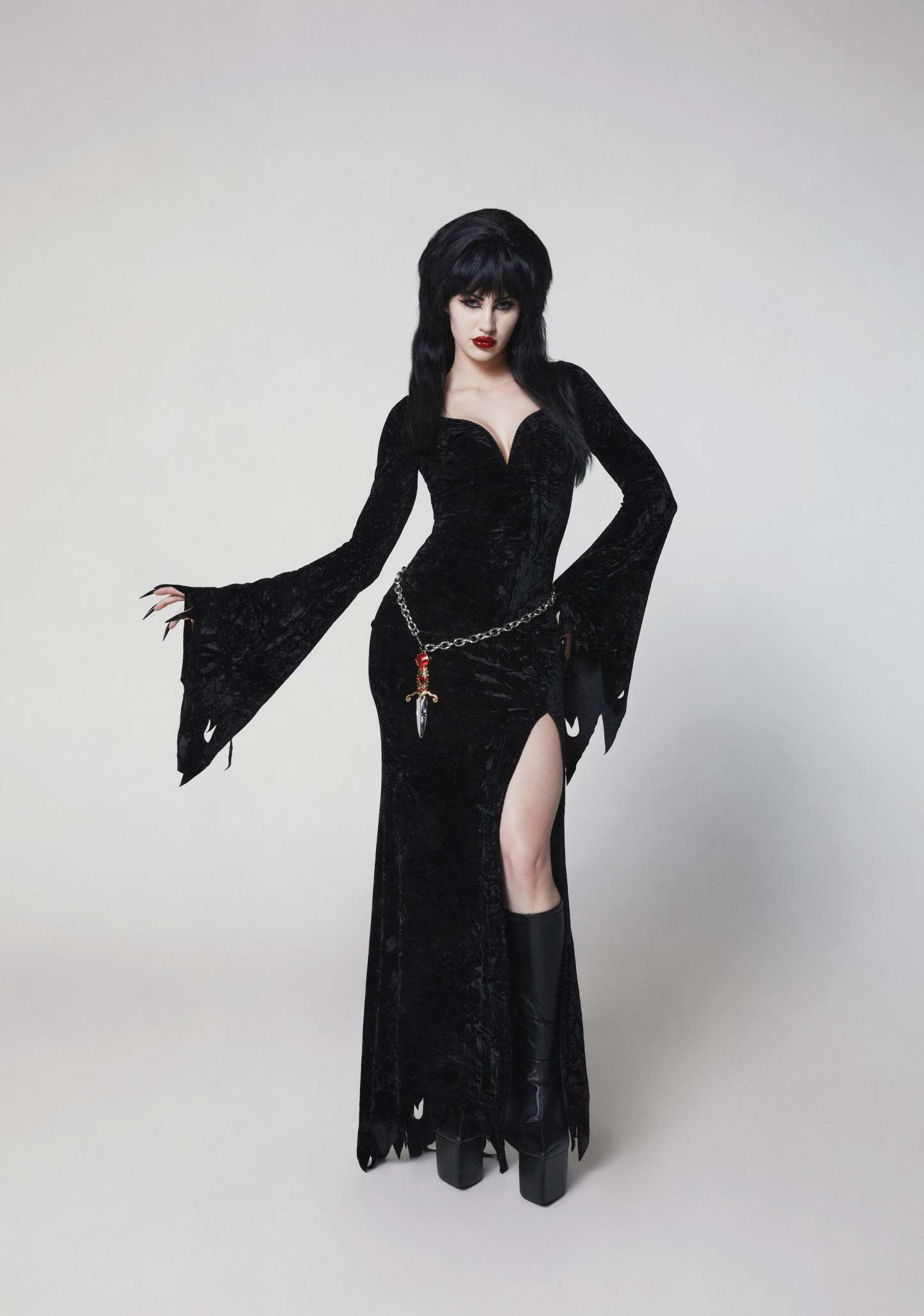Dark Mistress Costume and Wig Set - BLACK