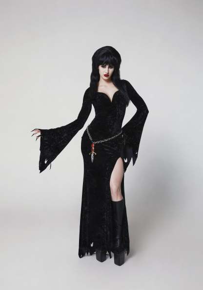 Dark Mistress Costume and Wig Set - BLACK